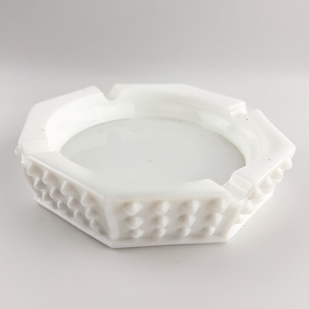 White Milk Glass Octagonal Ash/Trinket Tray
